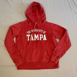 Redshirt University Of Tampa Hoodie Mens Large Red Graphic Print Fleece Lined